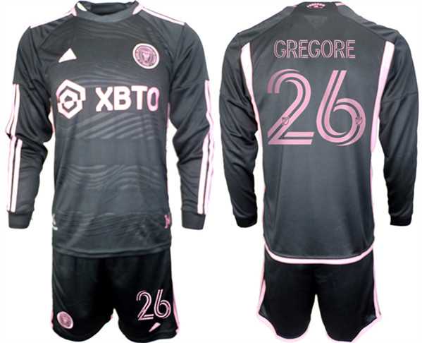 Men's Inter Miami CF #26 Gregore 2023-24 Black Away Soccer Jersey Suit,We sell and wholesale Men's Inter Miami CF #26 Gregore 2023-24 Black Away Soccer Jersey Suit on line form chian!
